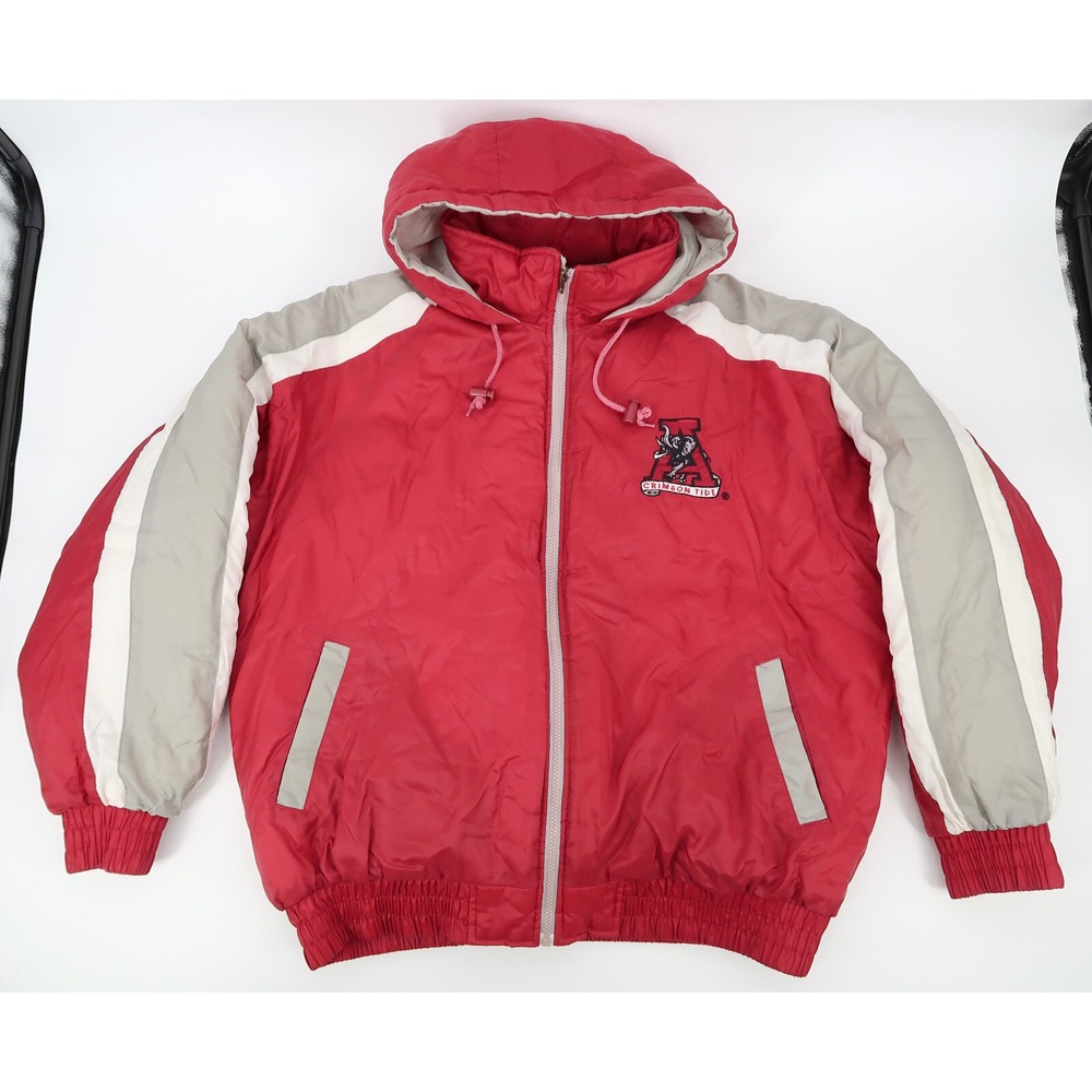 Vintage 90s Alabama Crimson Tide Puffer Jacket Full Zip Size Large‎